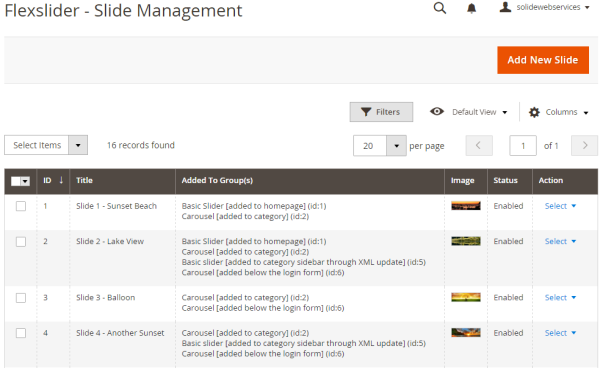 Flexslider Slide Management Index